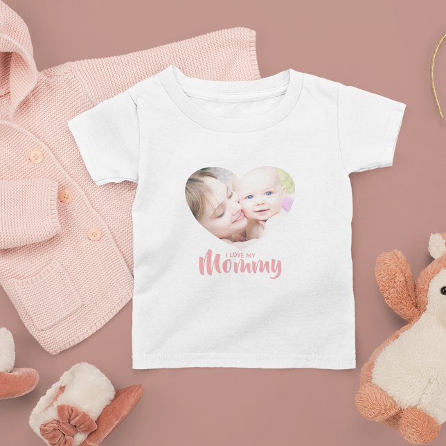 Minimales Herz Foto I Liebe meine Mama Kleinkind T-shirt (Von Creator hochgeladen)