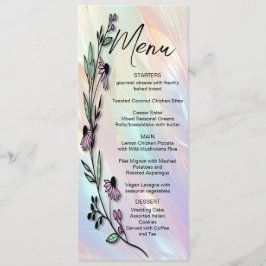 Minimales Hochzeitmenü für Blume Menükarte