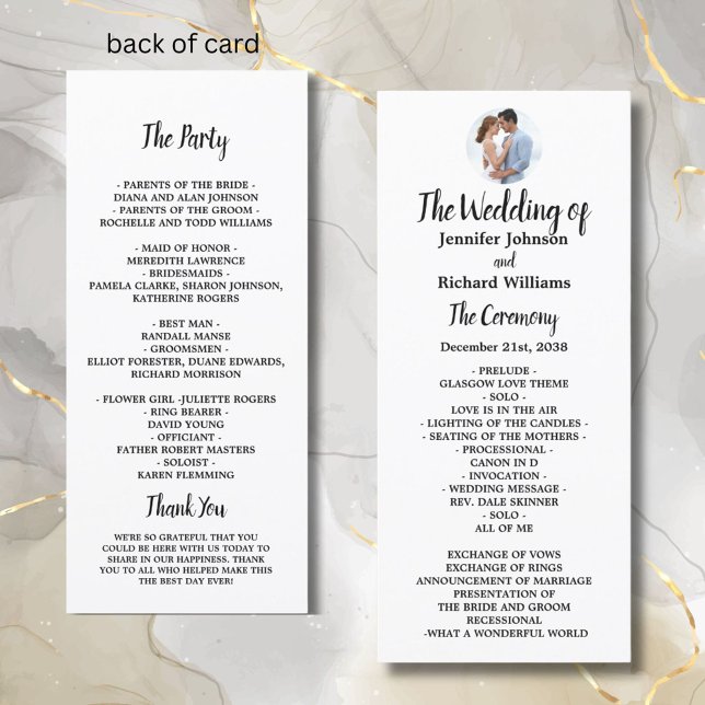 Minimales Hochzeitsprogramm für elegantes Foto (Von Creator hochgeladen)