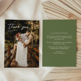 Minimales Hochzeitsszenario-Foto Dankeschön-Karte Dankeskarte