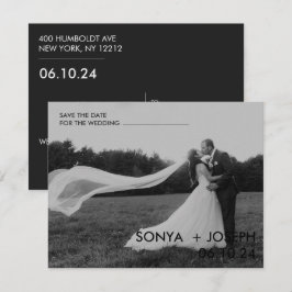 Minimales Hochzeitstil-Foto Speichern Sie die Datu