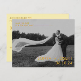 Minimales Hochzeitstil-Foto Speichern Sie die Datu