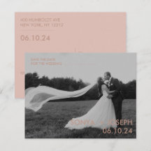 Minimales Hochzeitstil-Foto Speichern Sie die Datu