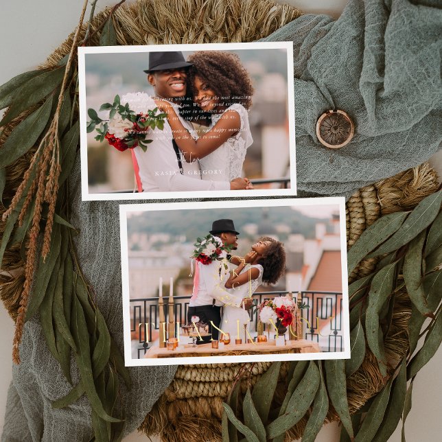 Minimales Hochzeitstil mit Aufkleber - Foto Dankes Folieneinladung (Von Creator hochgeladen)