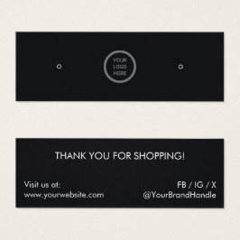 Minimales Logo-Schmuckdisplay mit schwarzem Ohrrin