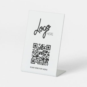 Minimales Menü für QR-Code-Logos Sockelschild