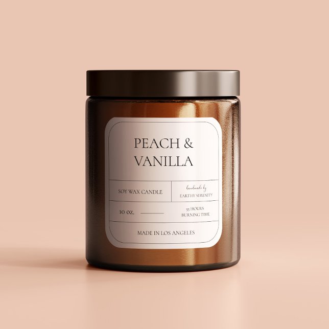 Minimales Millennium-Pink-Blush-Candle-Label Quadratischer Aufkleber (Von Creator hochgeladen)