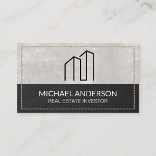 Minimales Modern-Real-Anwesen-Logo   Stielleder Visitenkarte