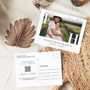 Minimales modernes, fett verheiratetes Monogramm-F Postkarte