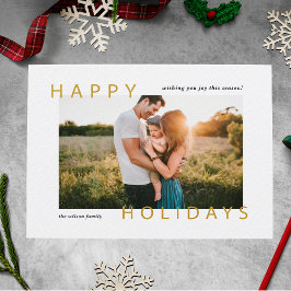 Minimales modernes Happy Holidays Foto Feiertagspostkarte