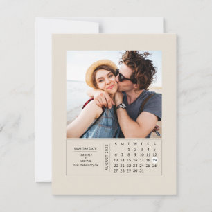 Minimales modernes Mini-Kalender Save the Date Fot