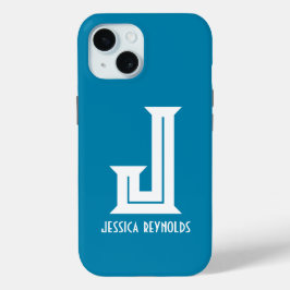 Minimales Monogramm Aquamarin Case-Mate iPhone Hülle