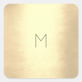 Minimales Monogramm für den Gold-Blush-Champaigne Quadratischer Aufkleber