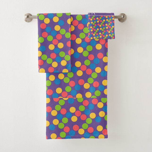 Minimales Muster für Violettpfirsiche Badhandtuch Set (Insitu)