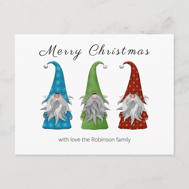 Minimales Personalisiertes Gonk Weihnachts-Foto Postkarte (Vorderseite)