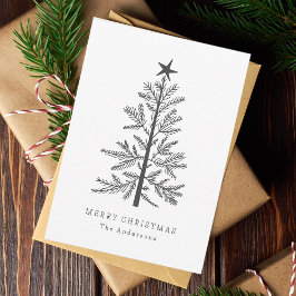 Minimales Pine Tree Foto Feiertagskarte