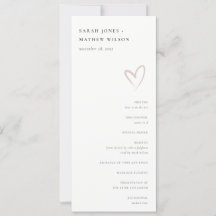 Minimales Programm für die Hochzeit mit einfachem 