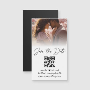 minimales QR-Code-Paar-Foto-Save-the-Date-Magnet Magnetkarte