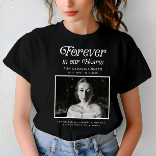 Minimales Retro-Beerdigung-Foto für immer in unser T-Shirt