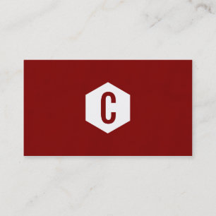Minimales rotes Hexagon monogramed Visitenkarten Visitenkarte