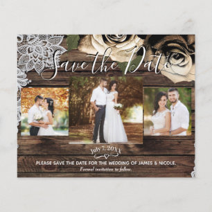 Minimales Rustikales Holz Gold Rose Foto Save the