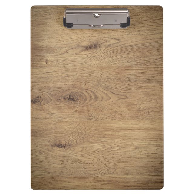 Minimales Schlichtes Foto aus Holz braun Klemmbrett (Vorderseite)