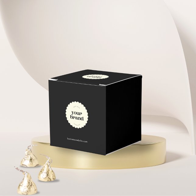 Minimales Schwarz-Kleinunternehmen-Farblogo Geschenkschachtel (Von Creator hochgeladen)