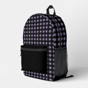 Minimales Schwarz- und Lavenderschatten-Kariertes Bedruckter Rucksack