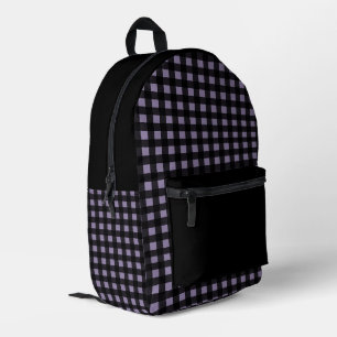 Minimales Schwarz- und Lavenderschatten-Kariertes Bedruckter Rucksack