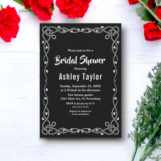 Minimales Schwarz-Weiß-Brautparty Einladung (Von Creator hochgeladen)