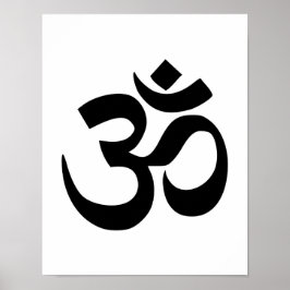 Minimales Schwarz/Weiß Om Symbol Poster