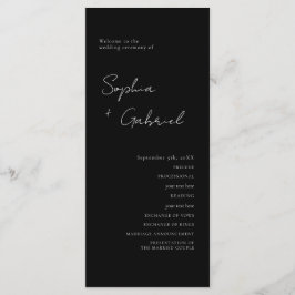 Minimales Script-Hochzeitsprogramm Programm