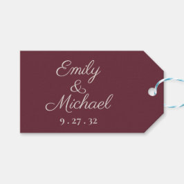 Minimales Script Lila Plum Favor Tag Geschenkanhänger
