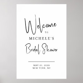 Minimales Script Typografy Brautparty Willkommen Poster