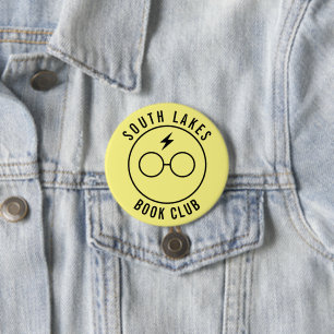 Minimales Text-Gelbe Linie Art Book Club Logo Button