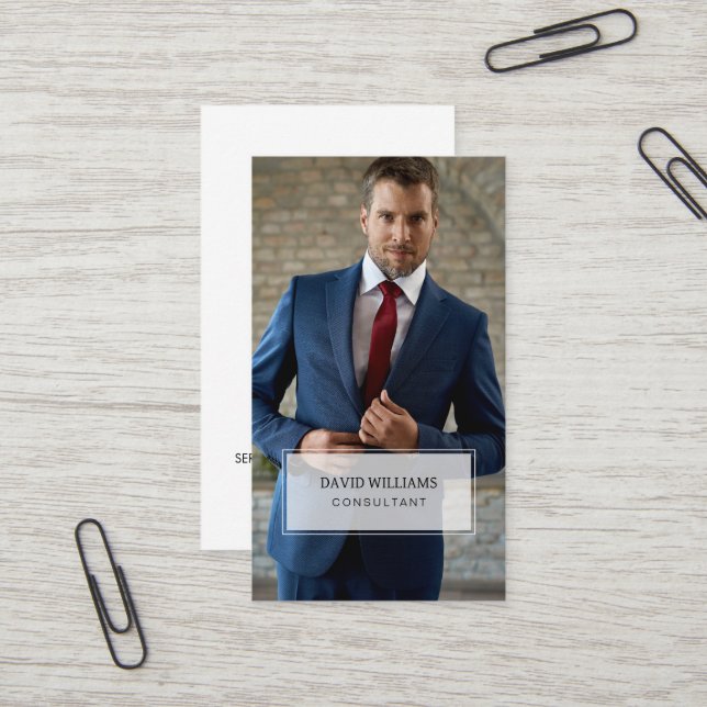 Minimales und Berufliches Business Foto Business C Visitenkarte (Vorderseite/Rückseite Beispiel)