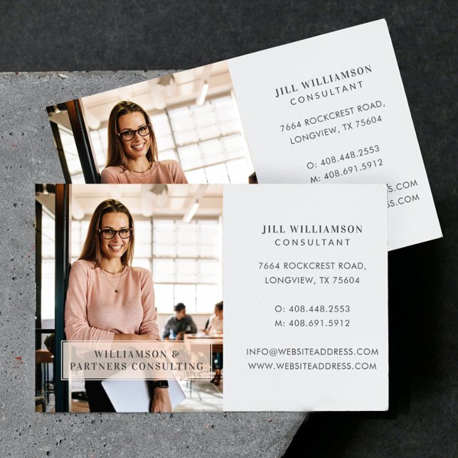 Minimales und Berufliches Foto für Mitarbeiter Magnetische Visitenkarte (Minimal & Professional Employee Business Photo Business Card Magnet)