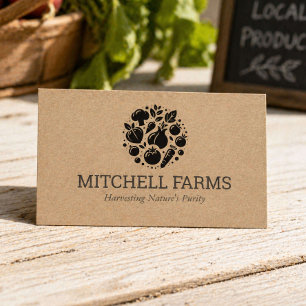Minimales und feines Gemüse-Logo für Bauer Kraft Visitenkarte