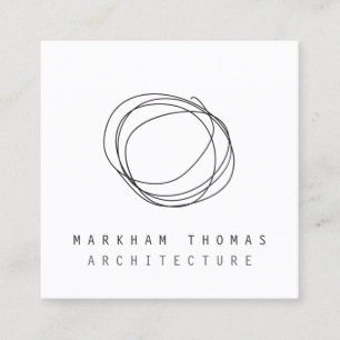 Minimales und modernes Designer-Gekritzel-Logo Quadratische Visitenkarte