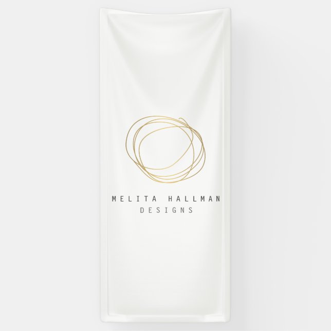 Minimales und modernes Gold Designer Scribble-Logo Banner (Vertikal)