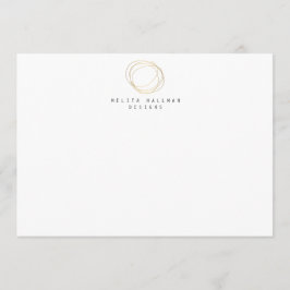 Minimales und modernes Gold Designer Scribble-Logo Mitteilungskarte