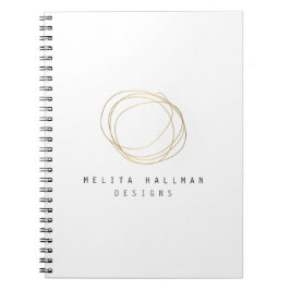 Minimales und modernes Gold Designer Scribble-Logo Notizblock