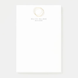 Minimales und modernes Gold Designer Scribble-Logo Post-it Klebezettel