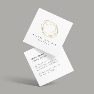 Minimales und modernes Gold Designer Scribble-Logo Quadratische Visitenkarte