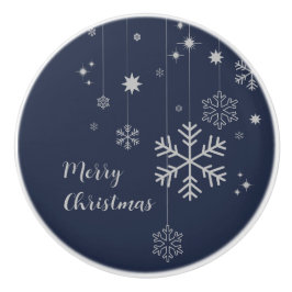 Minimales Weihnachtsdesign mit Schneeflocken Keramikknauf