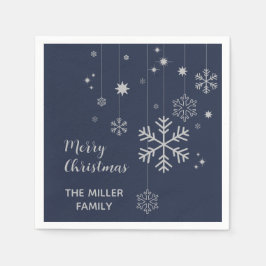 Minimales Weihnachtsdesign mit Schneeflocken Serviette