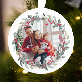 Minimales Weihnachtsfest-Foto | Moderne Mistletoe Ornament