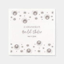 Minimales weißes Pearl-Brautparty Serviette