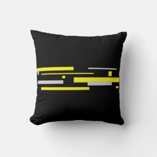 Minimalisme Art Abstrait Coussin Coussin gris jaun
