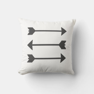 Minimalisme Élégant Coussin Flèches Blanc Noir Gri